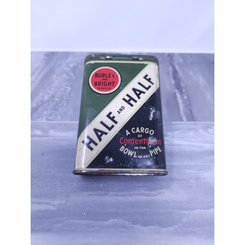 Vintage Burley &‎ Bright HALF and HALF Pipe Tobacco Tin Empty
